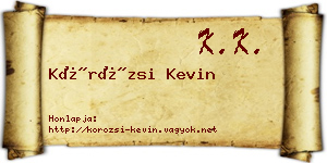Körözsi Kevin névjegykártya