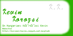 kevin korozsi business card